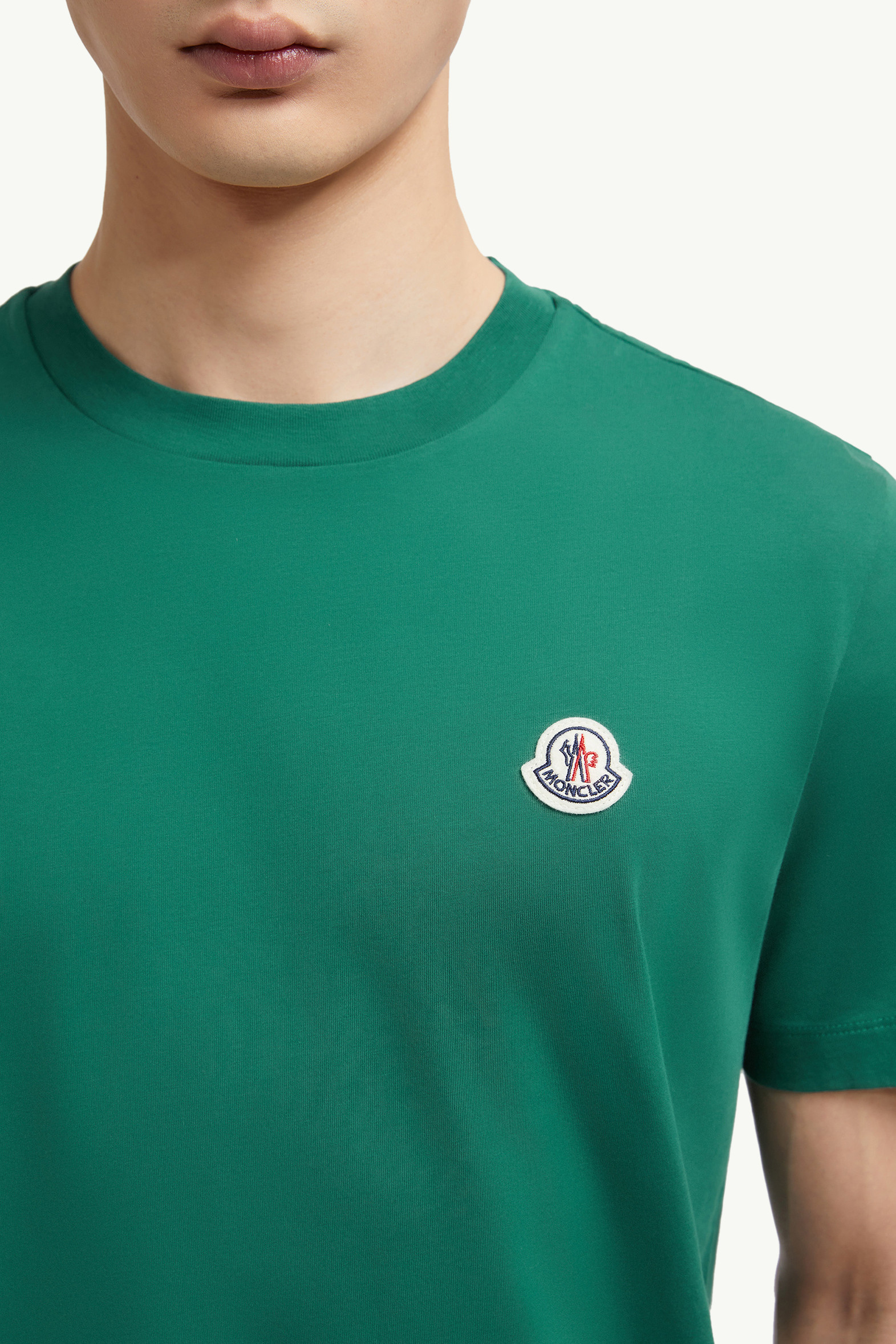 T-shirts en coton à logo (lot de 3) Hommes BLANC, VERT BOUTEILLE ET BLEU MARINE Moncler 6